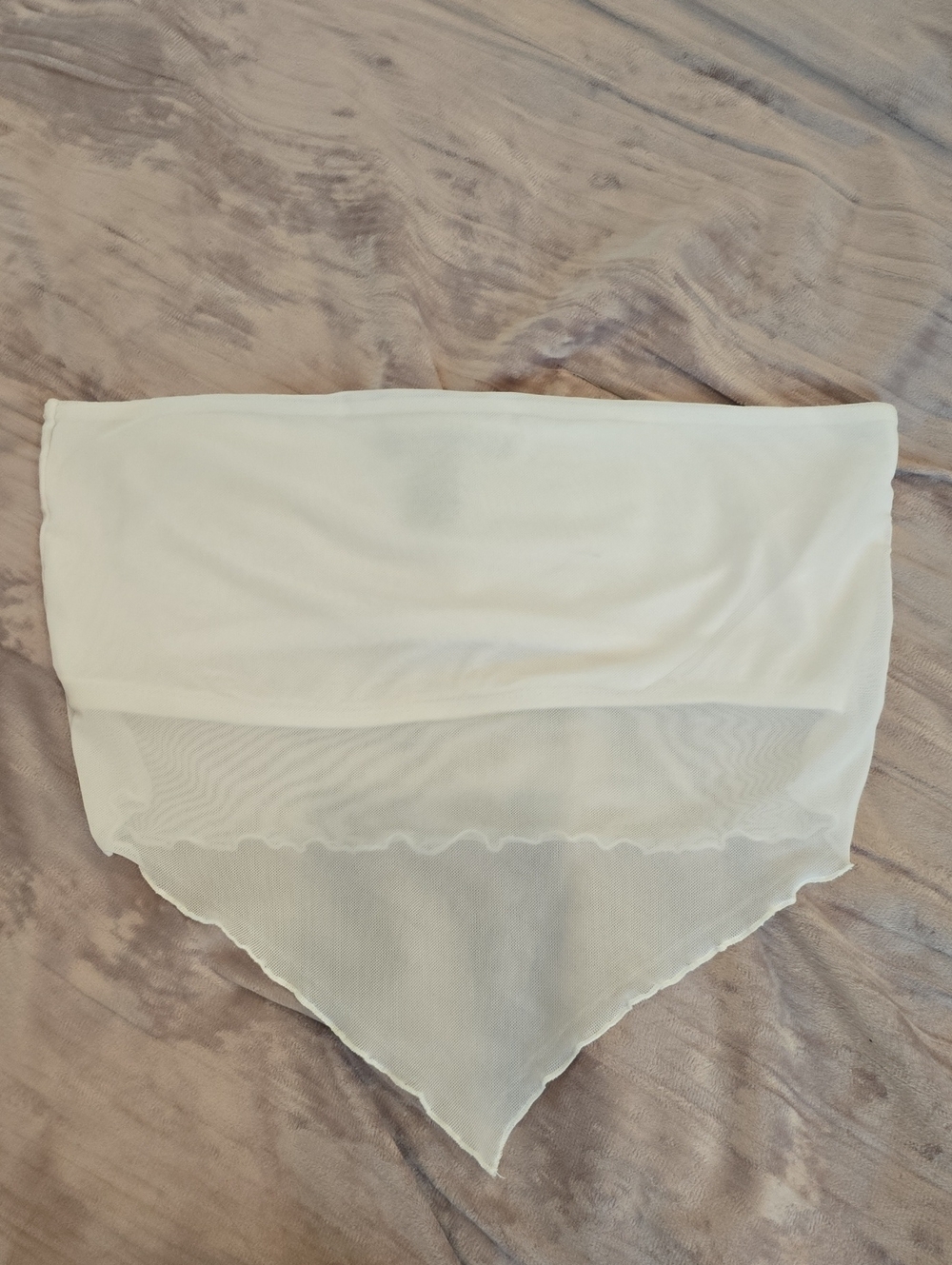 Forever 21 Strapless Sheer Handkerchief Hem Tank